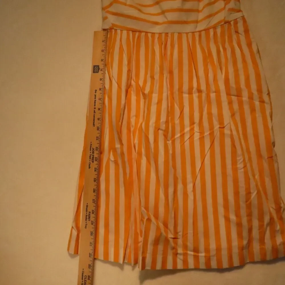 NWT J.Crew Strappy Tie-Back Mini Dress Marigold Stripe Mix Sundress Womens 6 BR9